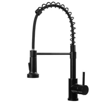   Mosogató csaptelep flexibilis csővel, levehető zuhanyfejjel - fekete