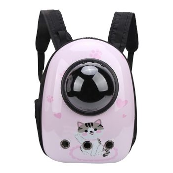 Kisállat hordozó hátizsák - rózsaszín cicás