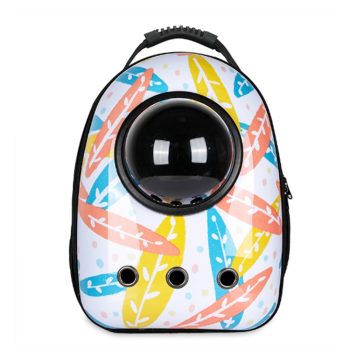 Kisállat hordozó hátizsák - fehér faleveles