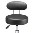 Háttámlás, kerek kozmetikai szék - fekete