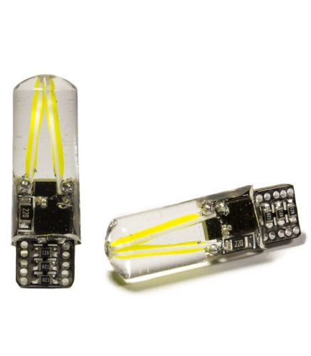 4 filament LED-es T10 COG dióda, szilikon, fehér - SMP T10 COG - párban