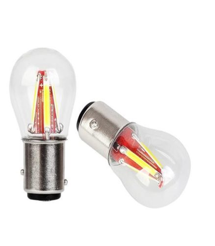 4 filament LED-es BA15S dióda, 21W, sárga - SMP BA15S-21W-Y - párban