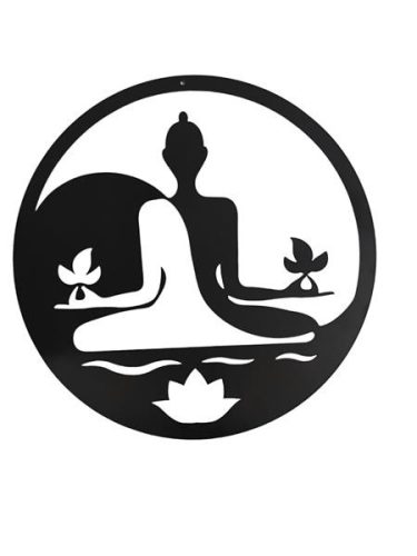 Exod fali fém dekoráció, jin-jang lótusz - MRWA-20