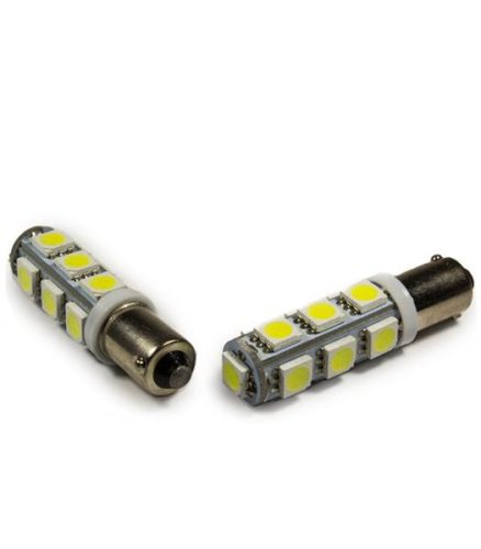 13 LED-es dióda bajonett foglalathoz 45mm fehér - Exod BA9S 13SMD W