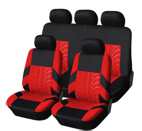Image of 9 részes osztható univerzális üléshuzat szett - légzsákos - piros-fekete - AD9521R