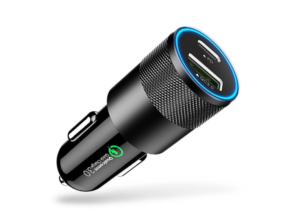 Image of Szivargyújtós USB 3.1A + Type-C autós töltő - 15W 12-24V