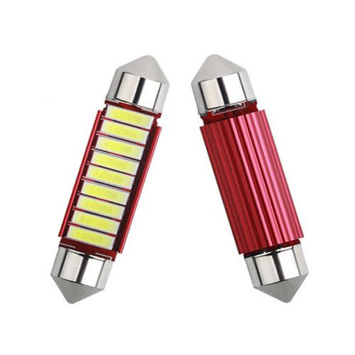 Image of SMD-XM0029-2 9SMD Szofita Led Canbus hűtőbordás izzó - 12V - polaritás nélkül - 39mm - párban