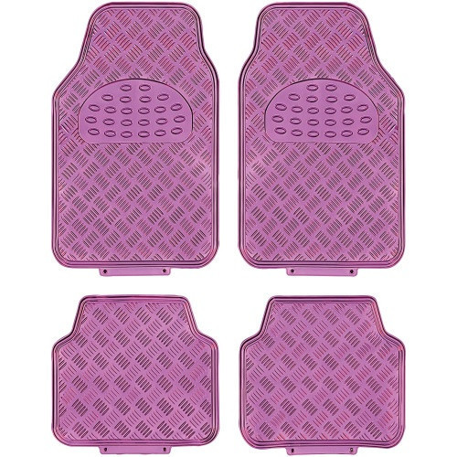Image of 4 részes autószőnyeg szett, PVC, rózsaszín-króm