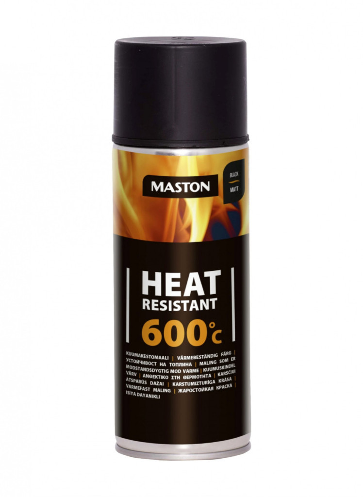 Image of Maston hőálló festék 600°C - matt fekete - 400ml