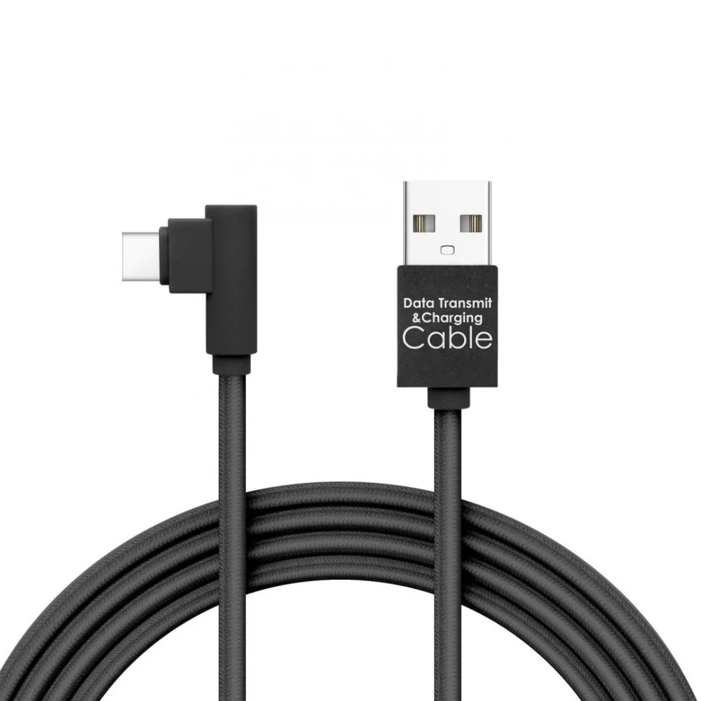 Image of DeLight Type-C adatkábel - Gamer 90° - 2m - Fekete