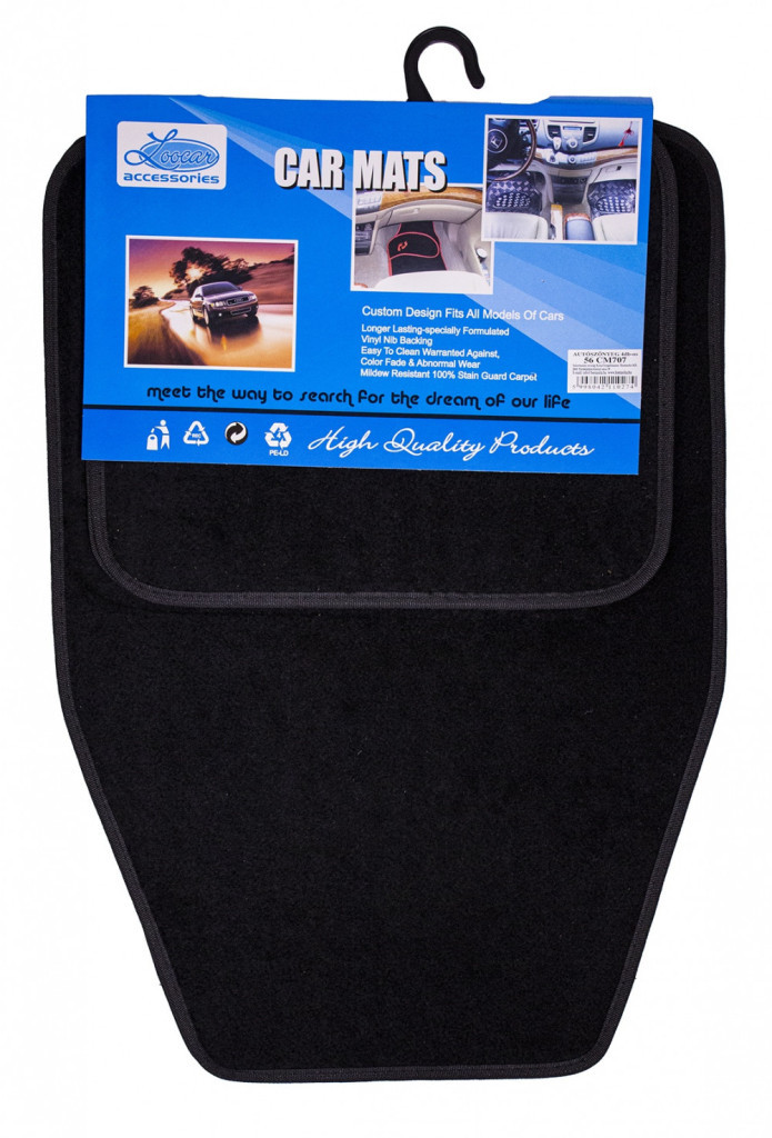 Image of 4 részes, szövet autószőnyeg szett, fekete színű