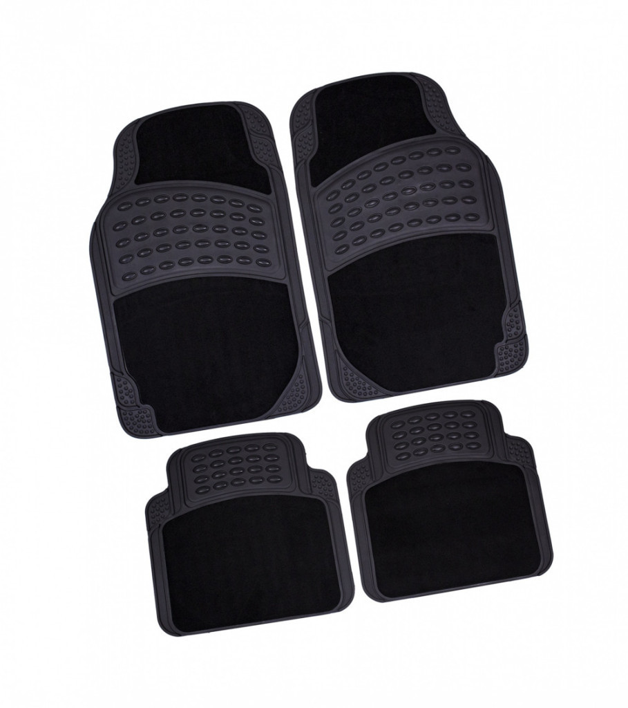 Image of 4 részes autószőnyeg szett, gumi és textil, 70x45cm - 45x40cm, antracit színű