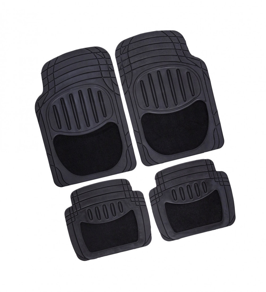 Image of 4 részes autószőnyeg szett, gumi és textil, 72x45cm - 45x40cm, antracit színű