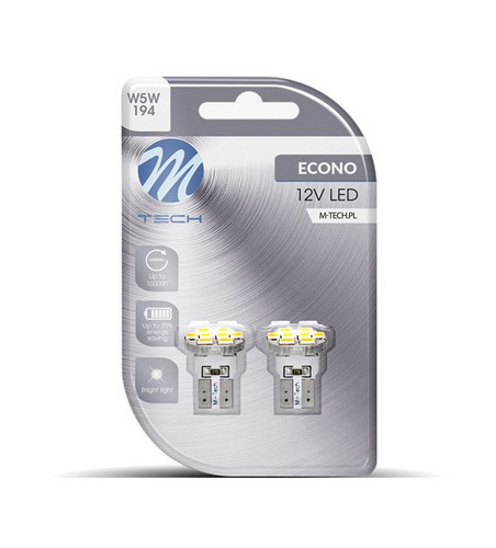 Image of M-Tech LB078W T10 12V W5W LED izzó - fehér- párban