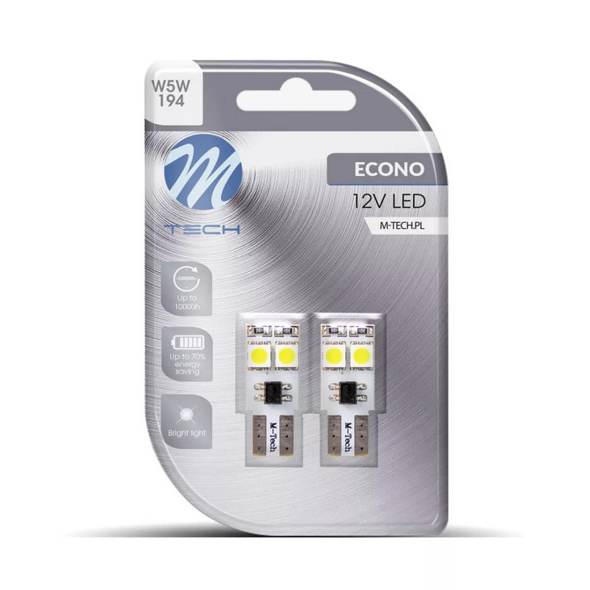 Image of M-Tech W5W T10 Can-Bus LED izzó párban - fehér