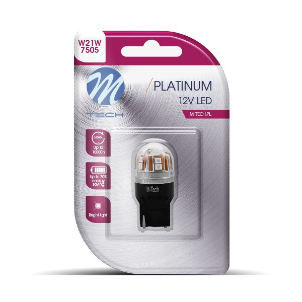 Image of M-Tech Canbus LED izzó 12V W21W T20, piros - 1db