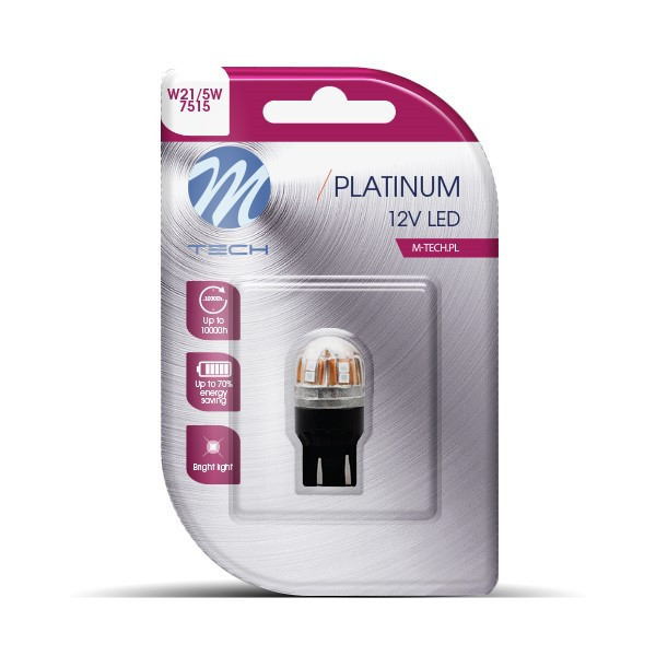 Image of M-Tech Canbus LED izzó 12V W21/5W T20, piros - 1db