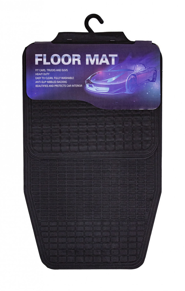 Image of 4 részes, autós szőnyegszett, univerzális, PVC, fekete színű