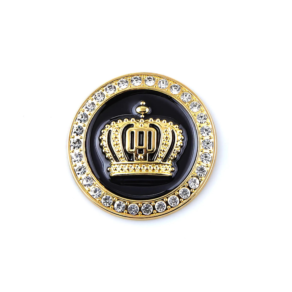 Image of Strassz köves korona dekorációs matrica - fekete, arany