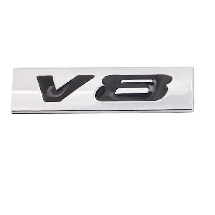 Image of V8 dekorációs matrica - króm, fekete