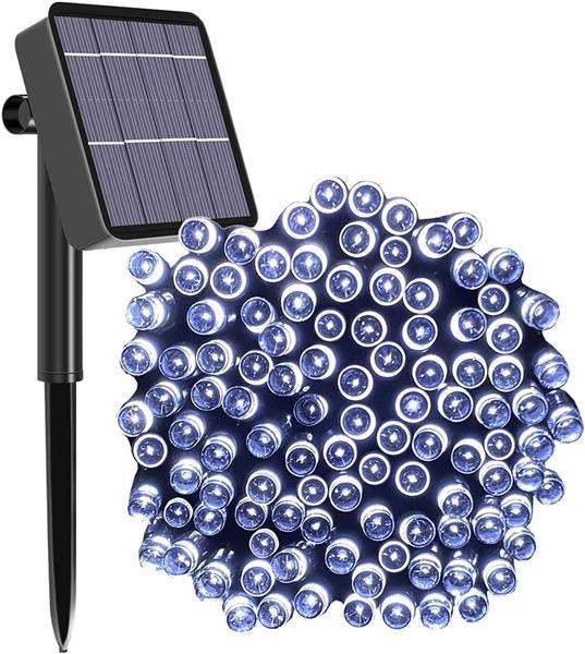 Image of EXOD 100 LED-es napelemes kerti fényfüzér, fehér, 10m - HQ-B100