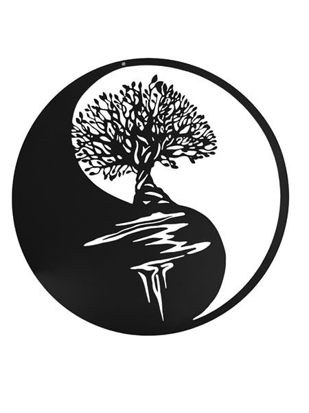 Image of Exod fali fém dekoráció, jin-jang életfa - MRWA-14